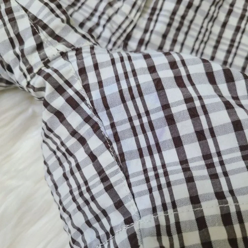 Merona Brown Tan Beige Plaid Casual Shorts,SZ 6